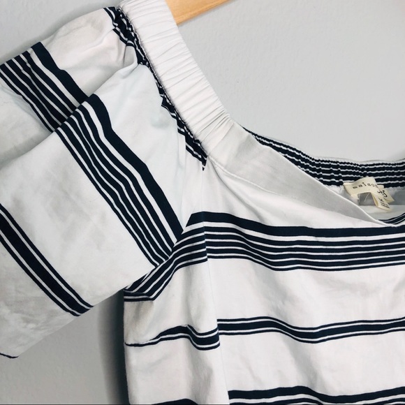 Maison Jules White Navy Off Shoulder Dress | M - Picture 4 of 6